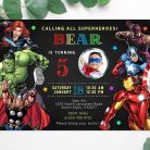 Avengers superhero birthday invitation editable