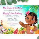 Baby Moana Birthday Invitation