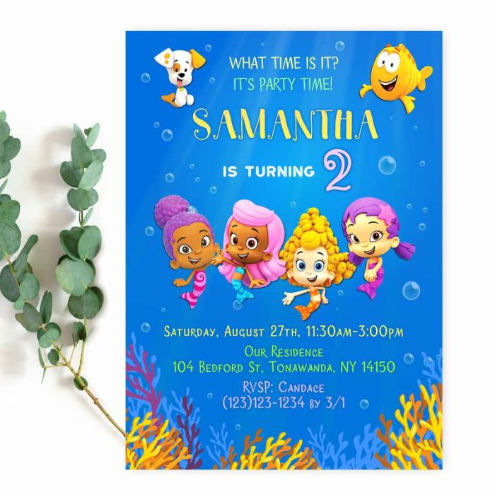 bubble guppies invitation for girl