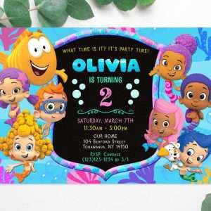Bubble Guppies invitation template