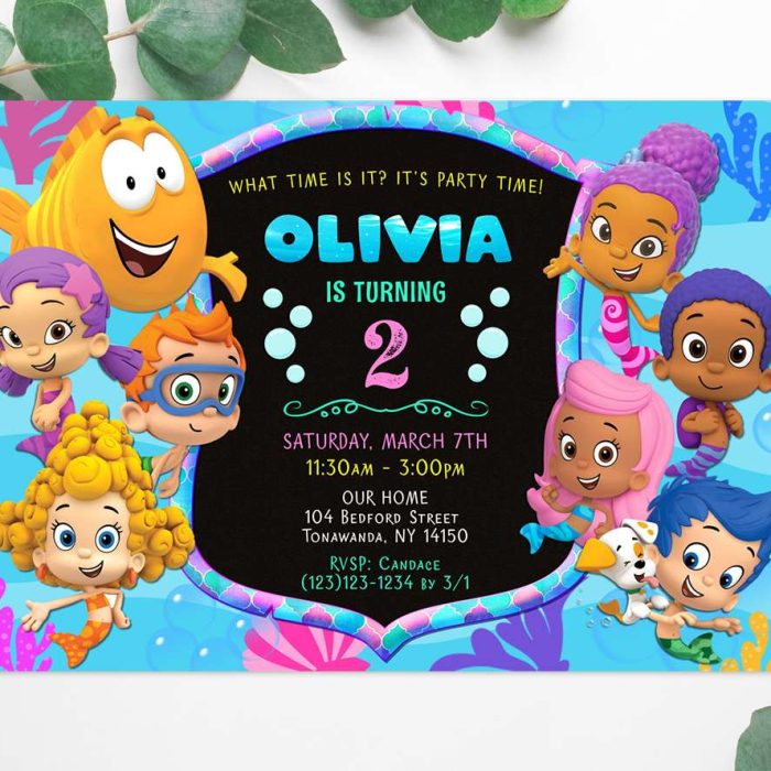 Bubble Guppies invitation template