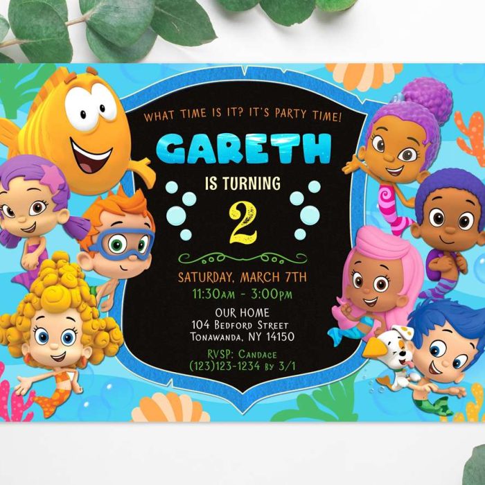 Bubble Guppies invitation boy