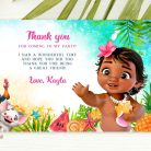 editable Moana thank you card
