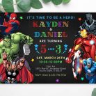 Avengers siblings birthday invitation