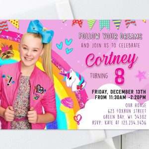 jojo siwa birthday invitation template