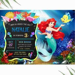 little mermaid birthday invitation template