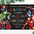 Marvel Avengers Birthday Invitation