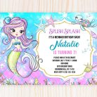 mermaid and sea turtle invitation