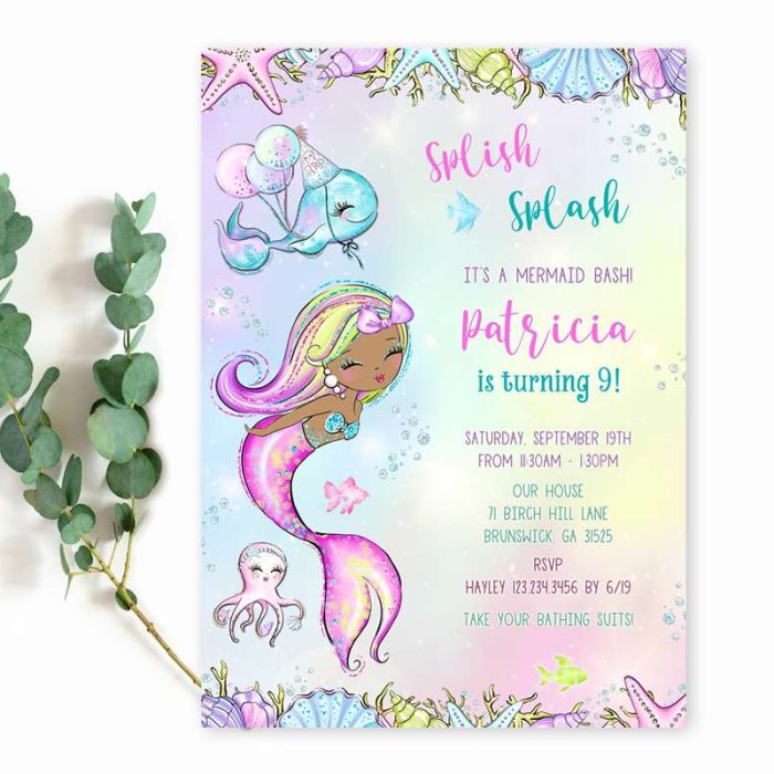 Mermaid Bash Birthday Invitation