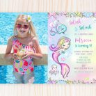 Mermaid Birthday Invitation With Photo