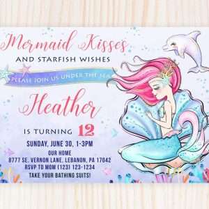 mermaid kisses invitation