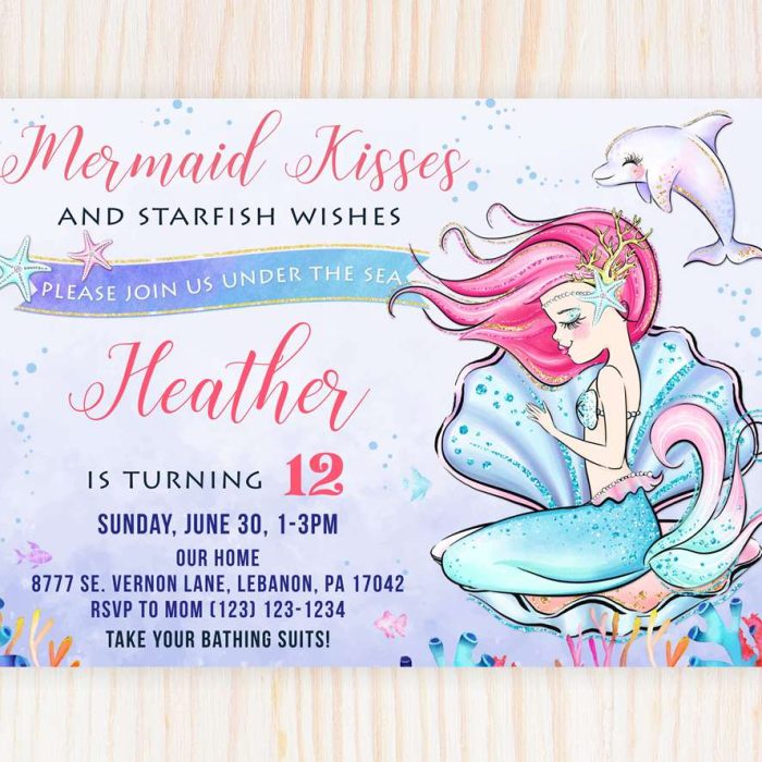mermaid kisses invitation