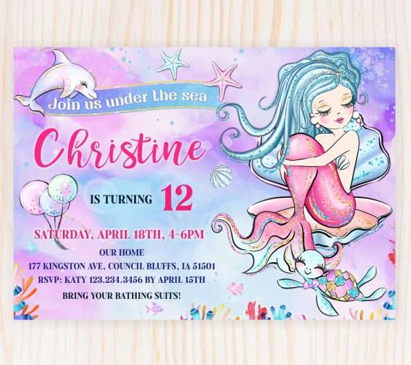 mermaid party invitation