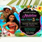 Moana party invitation template