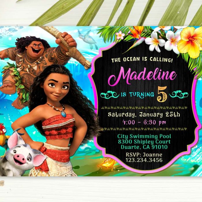 Moana party invitation template
