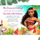 Moana birthday invitation template editable