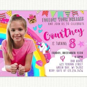 JoJo Siwa inspired invitation with picture
