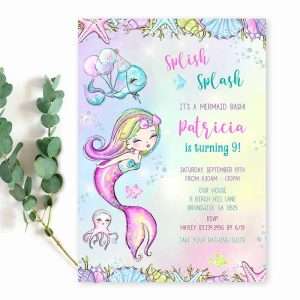 Splish Splash Mermaid Bash Invitation Template