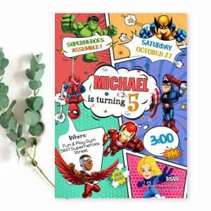 Super Hero Squad Birthday Invitation