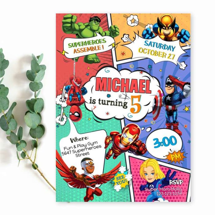 Super Hero Squad Birthday Invitation