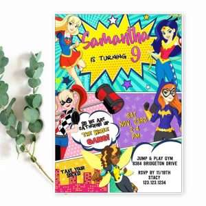 DC Super Hero Girls Birthday Invitation