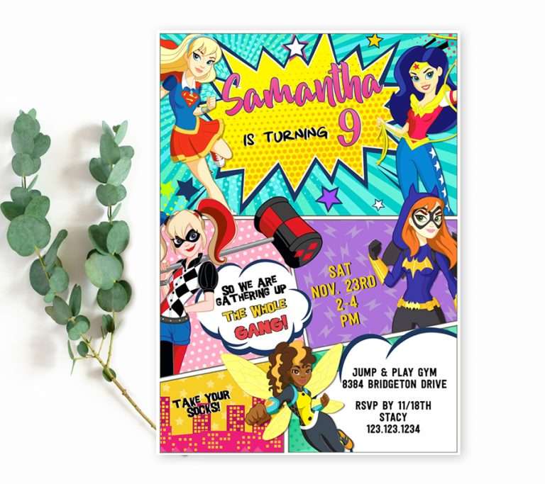 Superhero Invitations For Girl