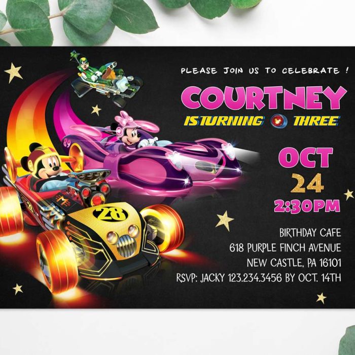 Mickey and Minnie Mouse invitation template online