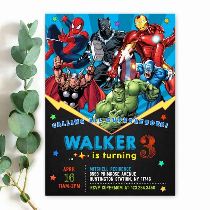 Marvel birthday invitation