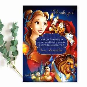 Beauty and the Beast thank you card template