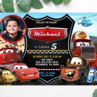 cars Lightning McQueen invitation template with photo