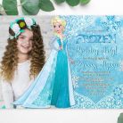 Frozen invitation template with photo edit online