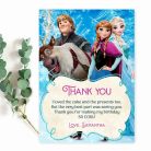 Frozen birthday thank you card template