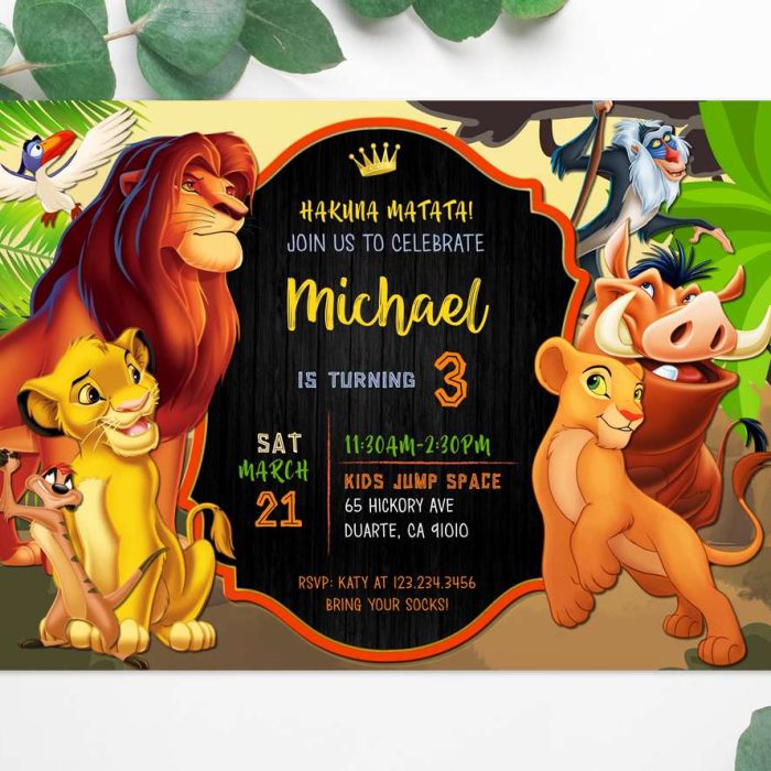 Lion King invitation template