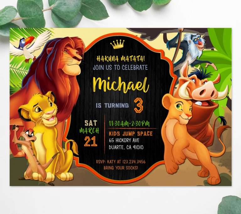 Lion King Invitations