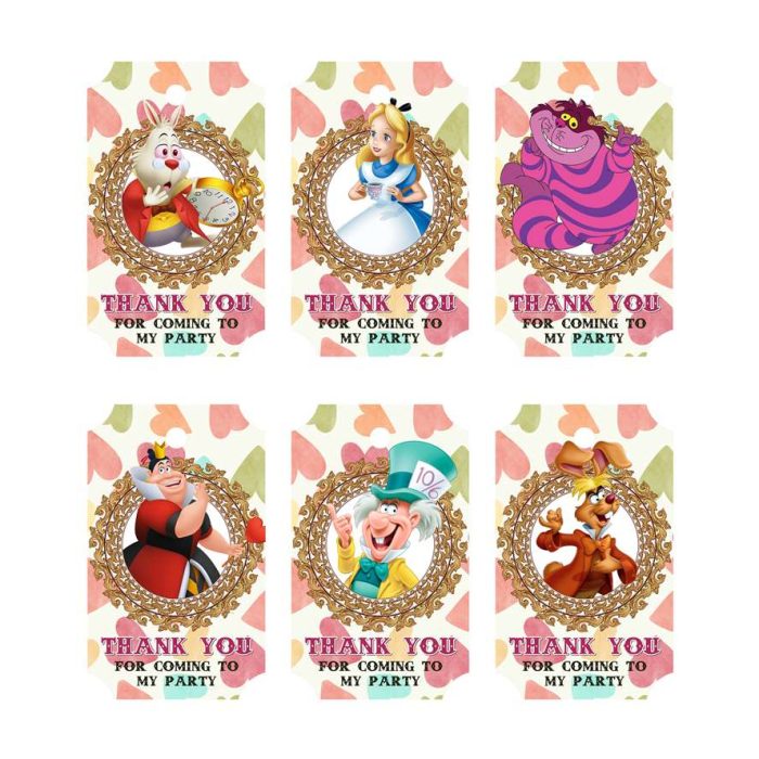 Alice in Wonderland favor tags