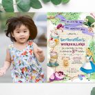 Alice in Wonderland invitation with photo