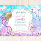 Black Mermaid Birthday Invitation Template