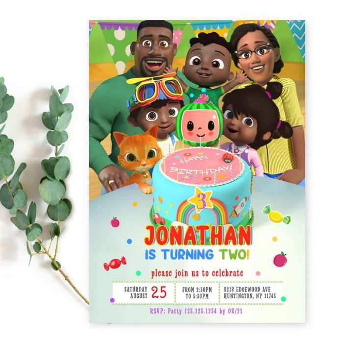 black cocomelon invitation