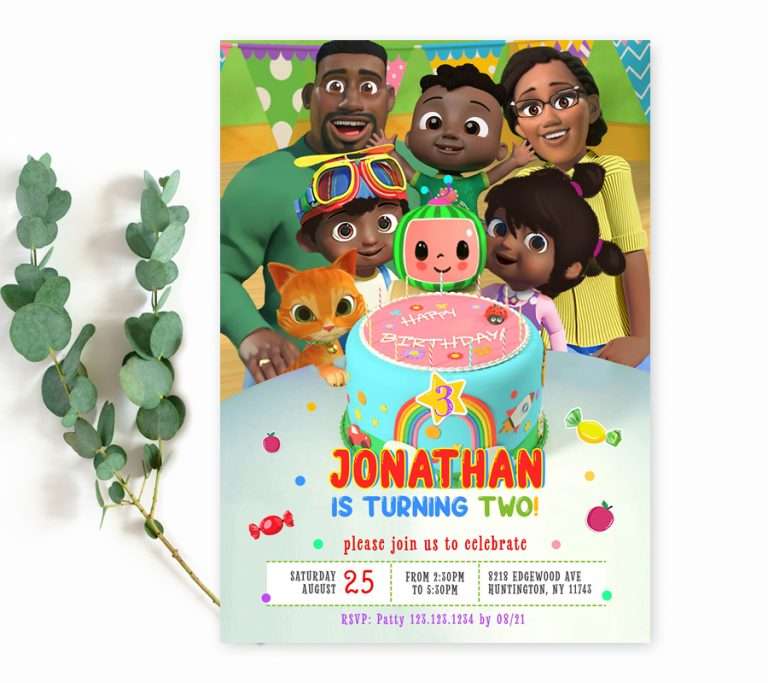 Cocomelon Invitations Templates