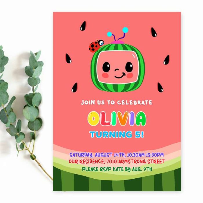 cocomelon party invitation