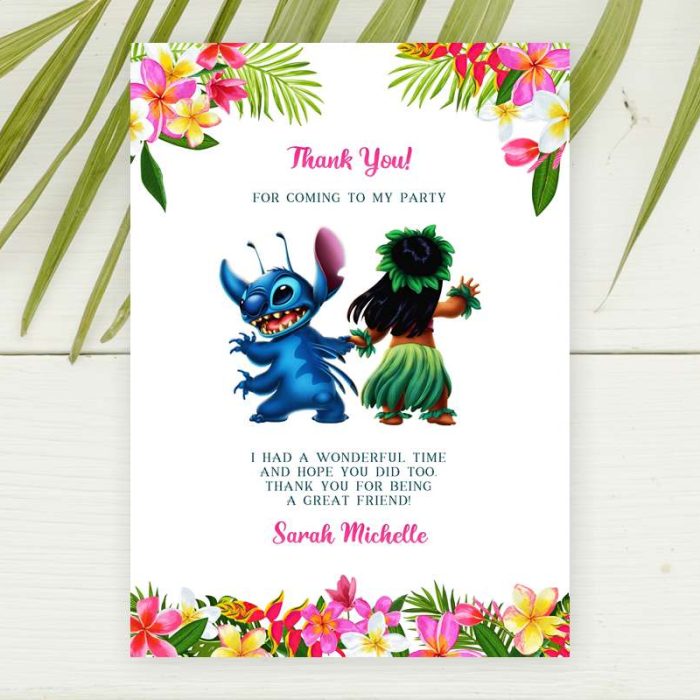 lilo and stitch thank you card editable template