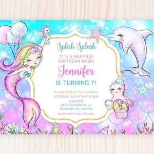 mermaid birthday invitation template