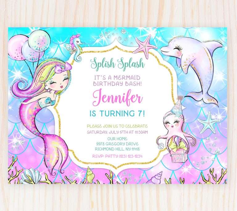 Under The Sea Birthday Invitations