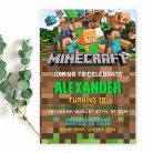 Minecraft birthday invitation template edit online