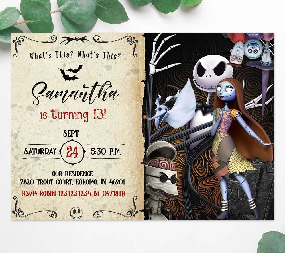 The Nightmare Before Christmas Invitation Edit Yourself Online Now!