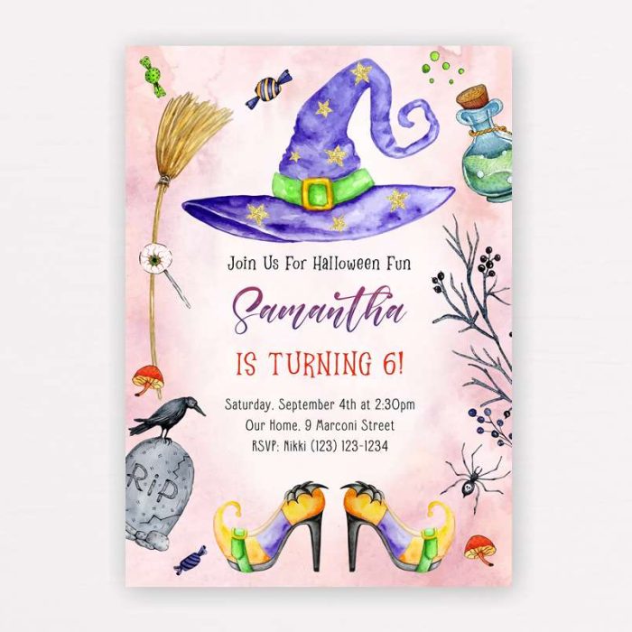 Witch's-Hat-Halloween-Invitation Witch's Hat Halloween Invitation