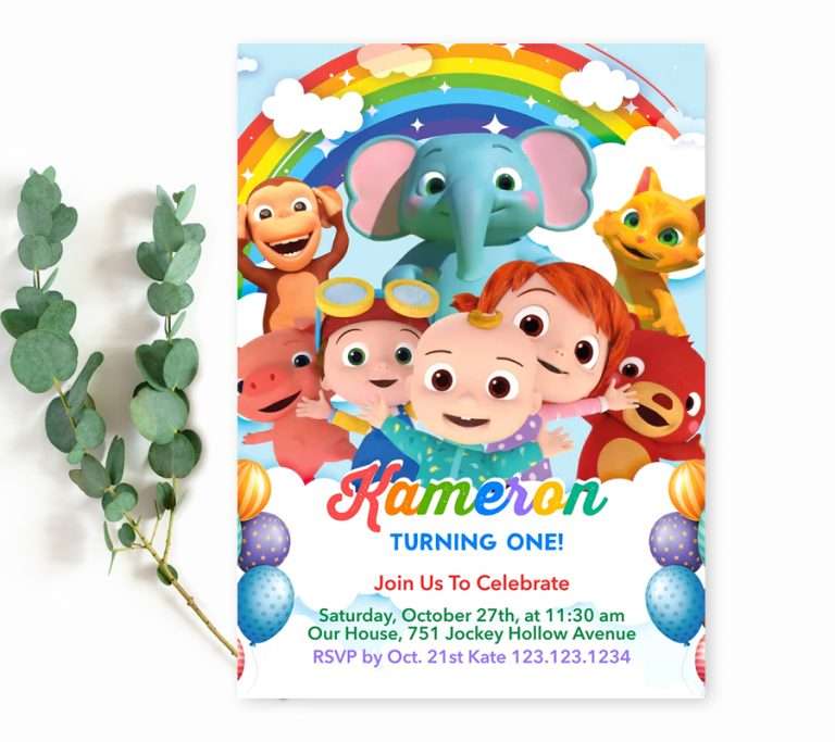 New Cocomelon Birthday Invitation