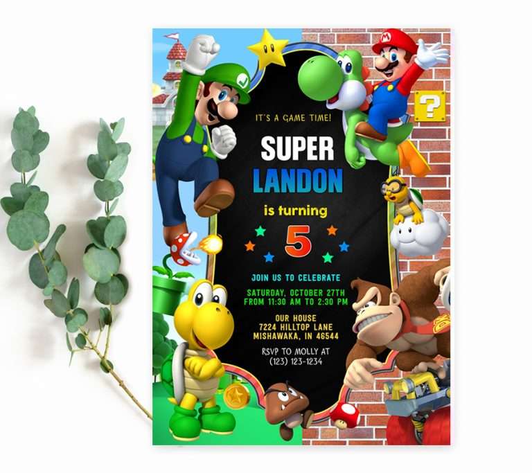 Super Mario Invitations
