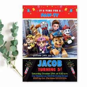 Paw Patrol Birthday Invitation