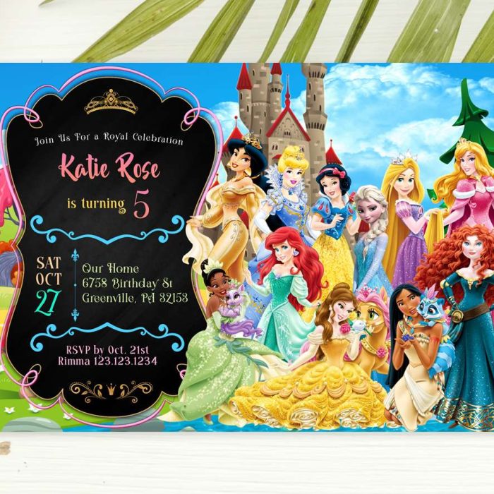 princesses-birthday-invitation-editable princesses birthday invitation